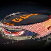 G-drive арена Омск. Крупнейший медиафасад в Российской Федерации.