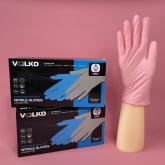 Нитриловые перчатки одноразовые Высокой прочности 100 штук, цвет розовый