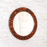 Настенное зеркало в круглой раме лофт стиль