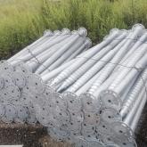 Многовитковые оцинкованные сваи с приваренным круглым фланцем для ограждений