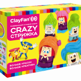 Набор "Crazy стрижка" ClayFan:Тесто для лепки. В наборе 4 банки с тестом, пластиковые фигурки.