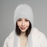 Женская вязаная шапка P/954_Георгина_V-3052