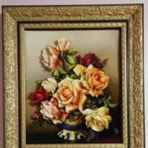 Готовая работа в технике Папертоль "Роскошный букет", р.30*40