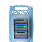 3 картриджа с 6 лезвиями.