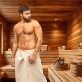 Килт для бани: ширина 145, длина 65, по талии, карман с левой стороны, запАх (липучка 25 см), фактурная, мягкая, приятная на ощупь ткань; состав ткани : лен 51%/хлопок 49%, 330 гр. 