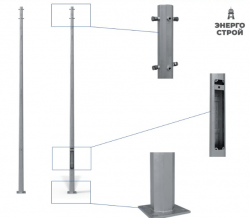 Опора граненая несиловая ОГК-6 (3мм, 60/126, 190х190х10-140-4х19(М16)) с доставкой.