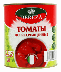 Томаты целые очищенные в собственном соку, ТМ ДЕРЕЗА, 2950 гр