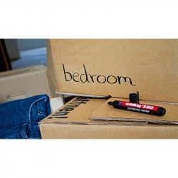 E-330#1 Маркер перманентный edding 330, скошенный наконечник, 1-5 мм Черный, (10 шт/уп)