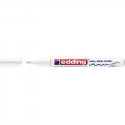E-751#49 Маркер лаковый глянцевый edding 751, круглый наконечник, 1-2 мм Белый, (10 шт/уп)