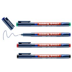 E-8407#4S Набор маркеров перманентных для кабеля edding 8407, круглый наконечник, 0.3 мм, 4 цвета Блистер, (10 уп/кор)