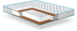Разносторонний матрас. Одна сторона - средней жесткости, другая жесткая. Средняя жетскость получается из сочетания кокоса и biofoam 2 см, а жесткость с другой стороны обеспечивается двумя сантиметрами кокоса.  Независимый пружинный блок Smart Spring придает матрасу анатомические свойства и обеспечивает полное расслабление во время сна. 