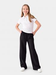 Брюки палаццо на резинке, черный