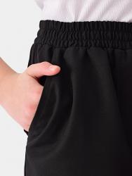 Брюки палаццо на резинке, черный