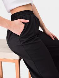 Брюки палаццо на резинке, черный