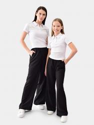 Брюки палаццо на резинке, черный