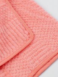 ПОЛОТЕНЦЕ С ОКАНТОВКОЙ из  микрофибры 210 г/м²  плюш - рифлёная Размер 35х70 цвет розовый