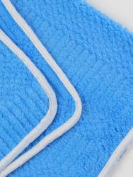 ПОЛОТЕНЦЕ С ОКАНТОВКОЙ из  микрофибры 210 г/м²  плюш - рифлёная Размер 35х70 цвет голубой