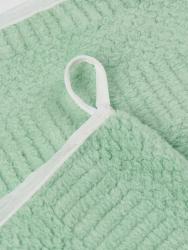 ПОЛОТЕНЦЕ С ОКАНТОВКОЙ из  микрофибры 210 г/м²  плюш - рифлёная Размер 35х70 цвет зеленый