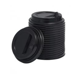 Крышка с питейником для бумажных стаканов 90 мм черная