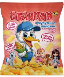 Кукурузные палочки "Пеликан" с подарком для девочек 50 гр.