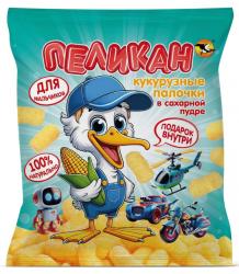 Кукурузные палочки "Пеликан" с подарком для мальчиков 50 гр.