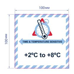 Самоклеящаяся этикетка с манзнаком "температурный режим"