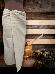 Банный килт: ширина 145, длина 65, на талии резинка, карман с левой стороны, запАх (липучка 25 см) 