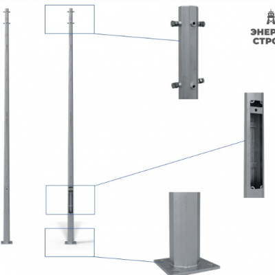 Опора граненая несиловая ОГК-6 (3мм, 60/126, 190х190х10-140-4х19(М16)) с доставкой.