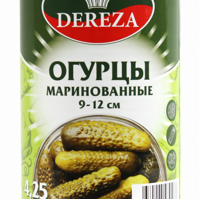 Огурцы маринованные целые 9-12 см, ТМ ДЕРЕЗА, 4250 гр