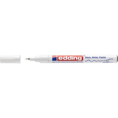 E-780#49 Маркер лаковый глянцевый edding 780, круглый наконечник, 0.8 мм Белый, (10 шт/уп)