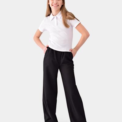 Брюки палаццо на резинке, черный