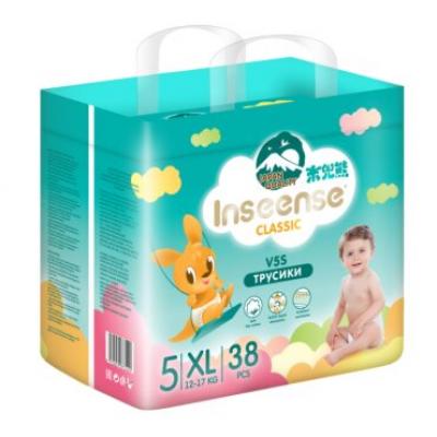 Трусики-подгузники XL (12-17 кг) Inseense Classic V5S 38 шт (изумрудные) (6)